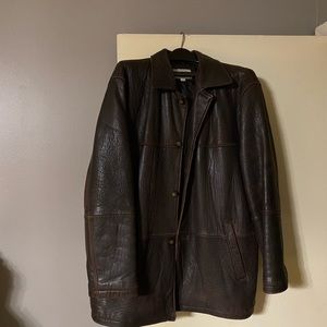 Mens Brown soft leather coat